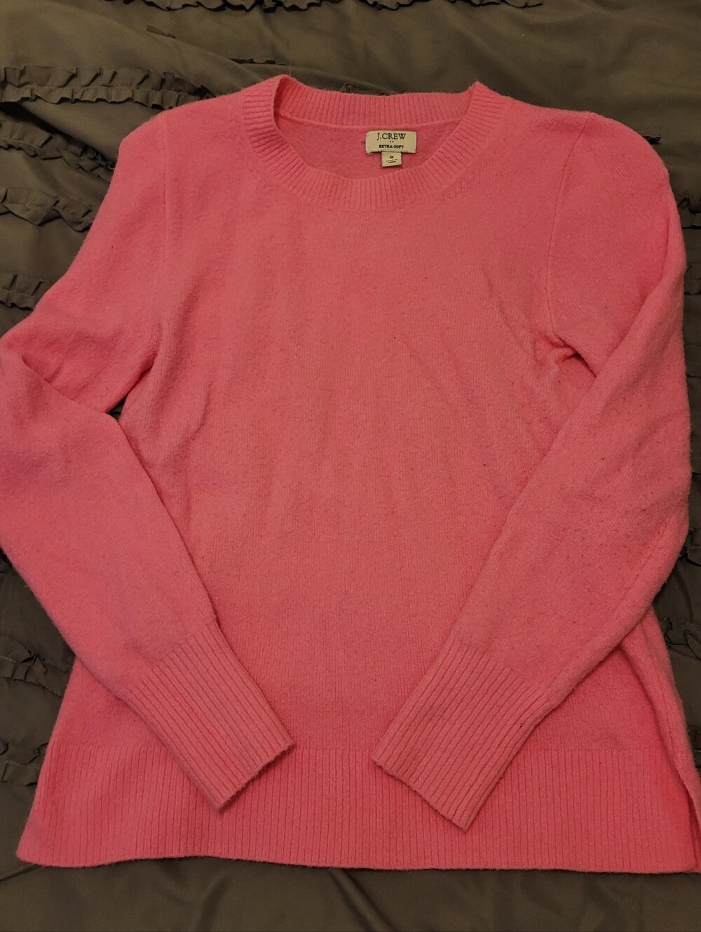 J. Crew Bright Pink Crewneck Extra Soft Sweater